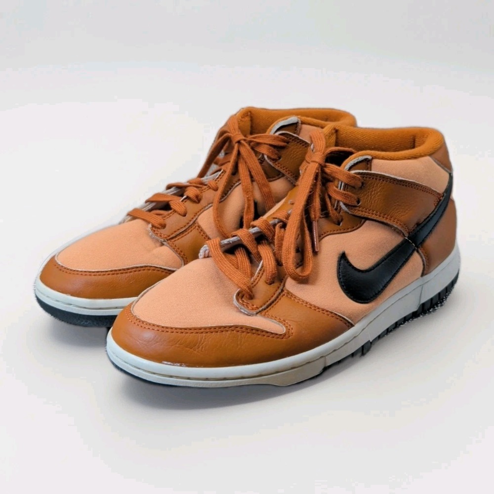 Nike Dunk Mid Mens Size 9.5 Amber Brown Russet Athletic Basketball (No Inserts)